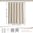 thumbnail image 7 of Zrodlmo Beige Scalloped Shower Curtain with Hooks, Waterproof Thick Linen Textured Fabric Bathroom Curtain, 72"x 72", 7 of 7