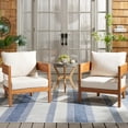 thumbnail image 3 of SAFAVIEH Theo Teak Wood Armchair, Natural/Taupe (Set of 2), 3 of 12
