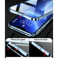 thumbnail image 2 of Buckle Installation iPhone 13 pro max case 360°Full Aluminum Bumper with Lock Tempered Glass Shockproof Translucent backplane Double Sided Protection (iPhone13promax, Gold), 2 of 6