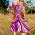 thumbnail image 3 of Bandera lesbiana Color Splash vestido sin mangas vestido vendaje vestidos de noche vestidos de noche para mujer vestido de mujer, 3 of 5