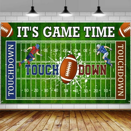 Football Garage Door Cover Banner Decorations, Football Field Themed Outdoor Car Garage Door Murals Buddy Decorations 13 X 6 Ft