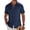 Navy Blue, variant on Men's Short Sleeve Button Down Casual Shirts Summer Beach Wedding Linen Textured Shirts