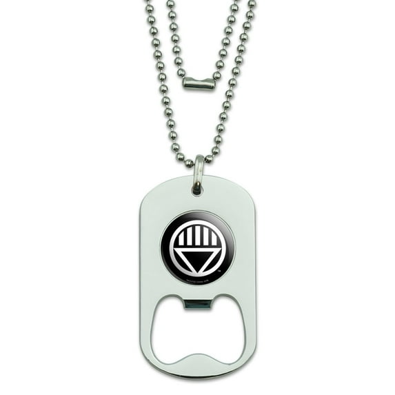 Green Lantern Blackest Night Black Lantern Logo Military Dog Tag Bottle Opener Pendant