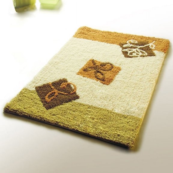 George & Jimmy Falling Leaves Living Room Rugs Rectangular Area Rug Small Door Mat Front Door Décor Beige Color 19.7" X 31.5"
