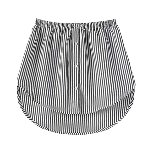 Sonducket Extensores de camisa, blusa de cola, enaguas desmontables, suéter, dobladillo de moda, parte inferior, accesorios de ropa, dobladillo Vestidos raya blanca negra L Sonducket AP010483-43B