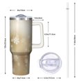 thumbnail image 2 of 40oz Christmas Tree Tumbler with Lid and Straw, Stainless Steel Cup with Handle Red Bowknot Travel Mug, Holiday Presents, 2 of 4