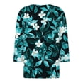 thumbnail image 4 of NAMTYQX Blouses for Women Dressy Casual Loose Fitting Casual Soft Comfort Button V Neck 3/4 Sleeve Plus Size Trendy Turquoise Size M, 4 of 5