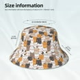 thumbnail image 3 of Yiaed Cute Cats Print Reflective Stripe Bucket Hat Unisex Funny Outdoor Fisherman Cap Beach Sun Hat, 3 of 5