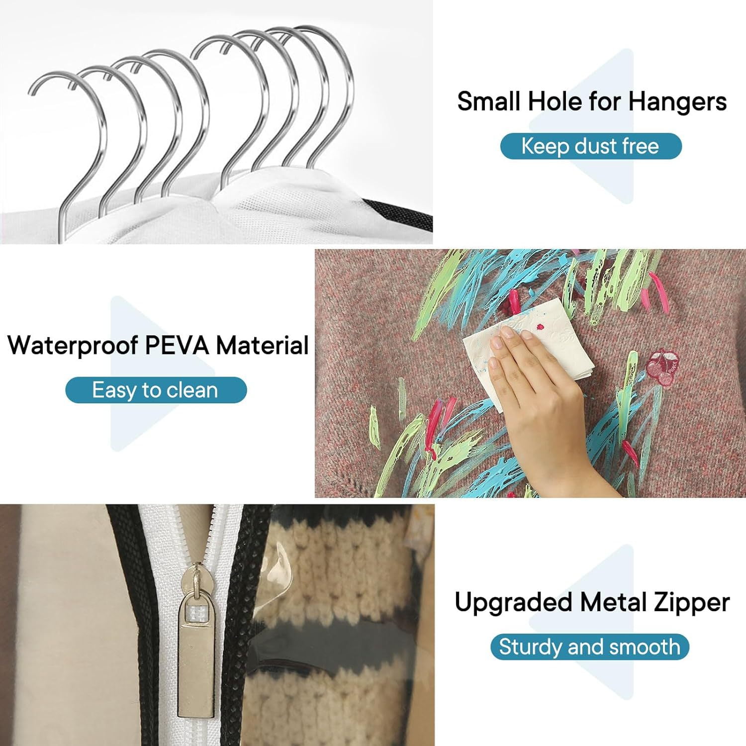 Clear Garment Bags for Hanging Clothes Gusseted, Suit Bags for Closet Storage, Hanging Plastic Clothes Cover for Coat, Dress, Fur, Shirt, 4 Pack, （60*80-25.5cm）