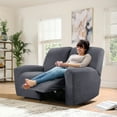 thumbnail image 5 of TAOCOCO Stretch Recliner Loveseat Slipcovers, 6 Pieces Solid Reclining Sofa Slipcover Furniture Chair Cover Gray, 5 of 10