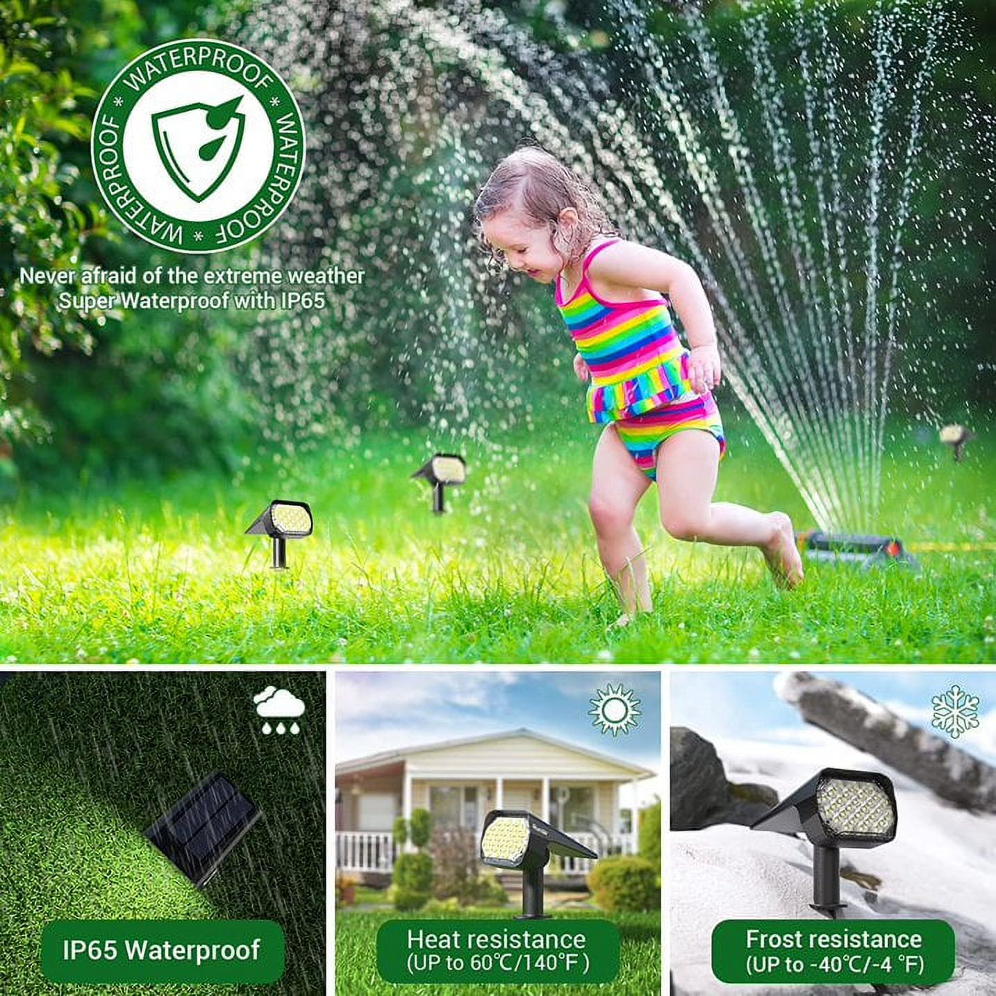 Solar Spotlight Outdoor Waterproof IP67,  3 Lighting Modes 28 LED USB & Solar Wall Lights for Garden Path Patio Yard Pool