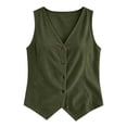 thumbnail image 3 of Ixbnca Women's Corduroy Vest Dressy Button Front Sleeveless Loose Tops Elegant V Neck Fashion Plain Business Vest, 3 of 6