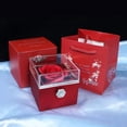 thumbnail image 3 of Rosa eterna preservada, caja de regalo y bolsa para regalo de Navidad, 3 of 8