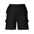 thumbnail image 4 of SDNall Shorts for Women Fashionable Solid Color Cotton Linen Loose Casual Wide Leg Shorts Womens Shorts, 4 of 9