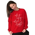 thumbnail image 5 of Christmas All Is Calm and Bright Women Crewneck Sweatshirt Brisco Brands X, 5 of 6