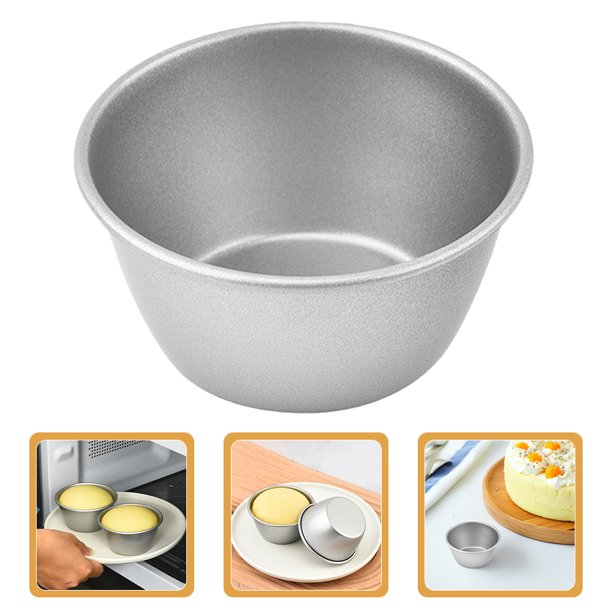 unbranded 2Ud Para Hornear Multifuncionales Para Muffins Pudding Y Gelatina En Metal Plateado