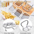 thumbnail image 5 of Cortador de manzanas de acero inoxidable, cortador de frutas de acero inoxidable, cortador de frutas de acero inoxidable 5 en 1 con mango para hacer bricolaje, frutas, verduras, papas (plata) TUNC Sencillez, 5 of 5