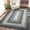 Gray, variant on ZACOO 5'x7' Braided Texture Multi Border Area Rug Foldable Anti‑Pilling Machine Washable Non‑Slip Carpet for Living Room Entryway Dining Room, Red