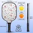 thumbnail image 3 of Pickleball Paddles Set,Pioneer Flower Floral Print Pattern Fiberglass Surface Pickleball Racket Set with 2 Indoor Outdoor Pickleball Balls and Pickleball Bag,Pickle-ball Equipment, 3 of 6