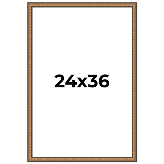 24x36 Frame Gold Real Wood Picture Frame Width 1.25 inches | Interior Frame Depth 0.5 inches |