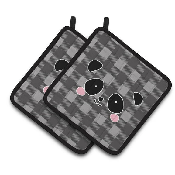 Panda Bear Face Pair of Pot Holders