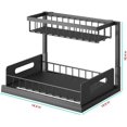 thumbnail image 3 of Organizador Y Almacenaje De 2 Niveles Bajo El Fregadero, Almacenaje Bajo El Armario En Forma De L a Prueba De Óxido, Organizador Deslizante Para Fregadero De Cocina De BaÑo, 3 of 4