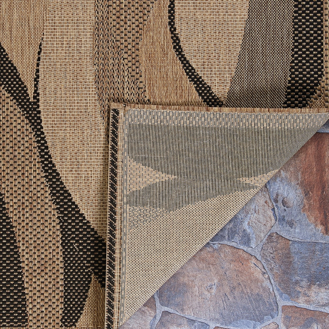 Couristan 2' x 3.5' Brown, Gray And Black Abstract Designed Rectangular Polypropylene Area Throw Rug