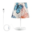 thumbnail image 2 of Butterflies Blue Pink LED Desk Lamp Table Lamp USB Bedside Nightstand Small Lamp for Bedroom Living Room Kids Room, 2 of 8