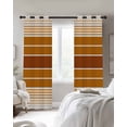 thumbnail image 3 of Burnt Orange Ombre Stripe Blackout Curtains 84 Inches Long for Bedroom, Farmhouse Striped Gradient Thermal Insulated Room Darkening Black Out Window Curtain Panels Grommet Drapes for Living Room, 3 of 8