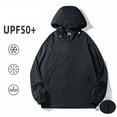 thumbnail image 4 of Delliss Men's Thin UPF 50+ Sun Protection Clothing Outdoor Zipper Pocket Hooded Fishing Jacket Black XL, 4 of 6