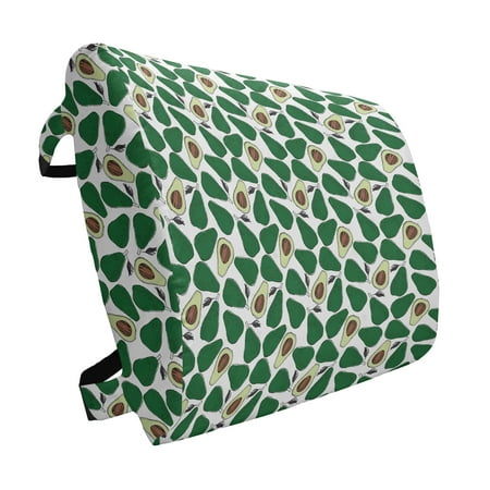 

Avocado Lumbar Pillow Pattern with Doodle Avocado Slices Cut in Half and Leaves Print Soft Back Cushion for Office Chairs with Adjustable Straps 14 x 13 Emerald Pale Green Brown by Ambesonne