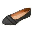 thumbnail image 6 of Denim Ballet Flat Shoes for Women Trendy Fringe Round Toe Nonslip Comfy Soft Sole Walking Shoes Casual Dressy Wedding Shoes Black Size 6, 6 of 7