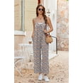 thumbnail image 5 of Ekouaer Wide Leg Jumpsuits for Women Casual Overalls Sleeveless Vacation Outfits One Piece Boho Printed Romper with Pocket, 5 of 6