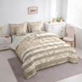 thumbnail image 2 of Manfei Rustic Geometric Stripes 7pcs Queen Bedding,Patriotic Usa Flag Bedding Comforter Set Queen,Beige,Light Gray Reversible, 2 of 7
