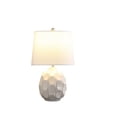 thumbnail image 3 of HomeRoots 524251 21.75 x 13 x 13 in. Cream Ceramic Faceted Table Lamp with Off White Drum Shade, 3 of 6