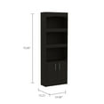 thumbnail image 4 of Depot E-Shop Dozza 71-inch Tall Bookcase with 3 Shelves, Double Door Cabinet, and Metal Hardware, Black Wenge, 4 of 7