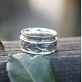 thumbnail image 2 of Energy Stone Ginkgo Healer Sterling Silver Meditation Spinner Ring (9), 2 of 5