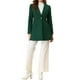 thumbnail image 2 of Abrigo elegante de trabajo con cuello de solapa y botones para mujer, abrigo de trinchera de invierno, talla XL, verde oscuro, 2 of 6