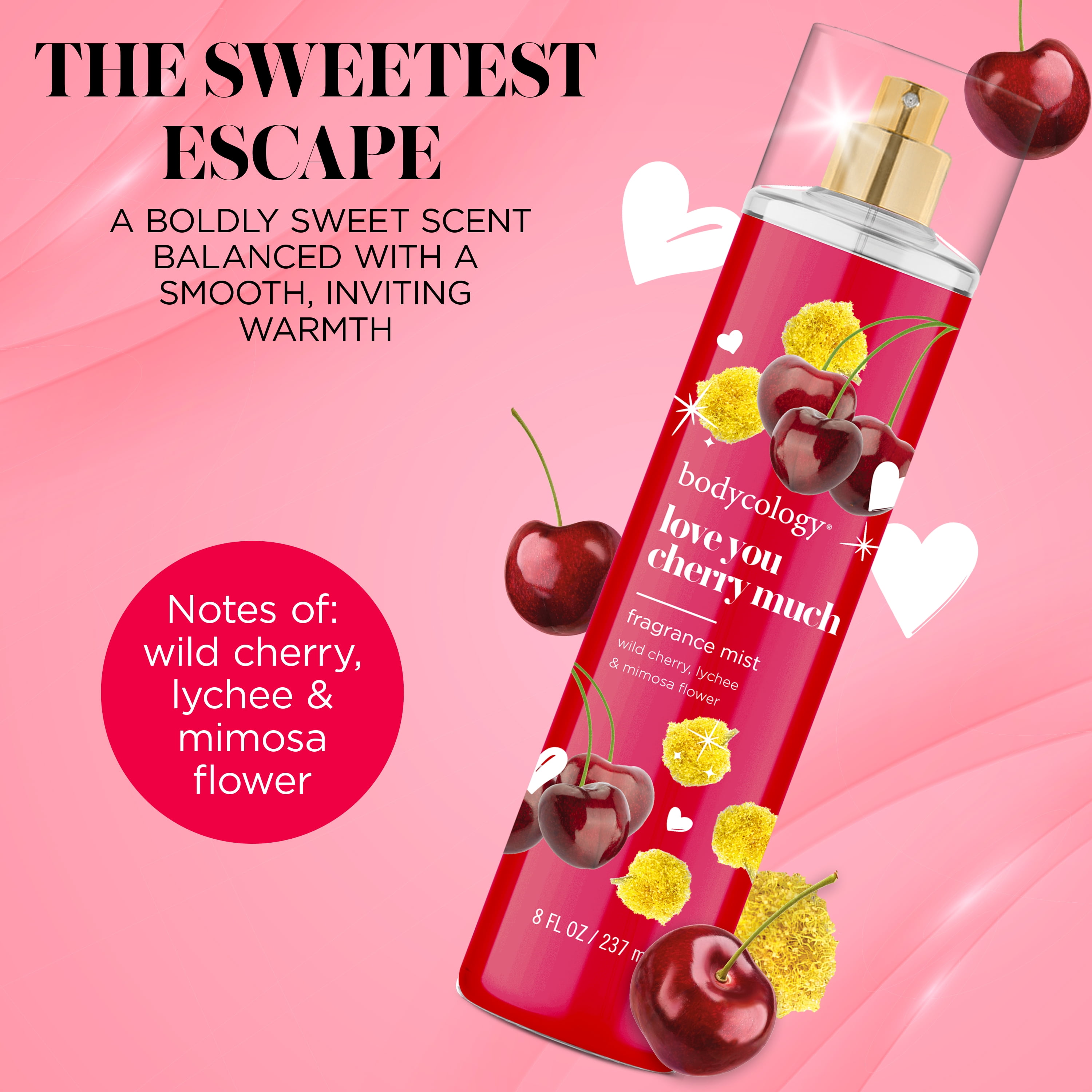 Bodycology Fragrance Body Mist, Love You Cherry Much, 8 fl oz