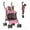 Hot Pink Polka Dots, variant on HHBEAUTY Foldable Pet Stroller, 3-in-1 Dog Travel Jogger with Detachable Carrier, Cup Holder, Storage Basket, Folding Carrier for Small/Medium Dogs & Cats Up to 33 lbs, Sky Blue Polka Dots