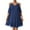 Blue, variant on Miqool Women's Elagant Chiffon Mini Dresses Sparkly Straps Cold Shoulder V Neck Flared 3/4 Sleeve A-Line Wedding Guest Dresses