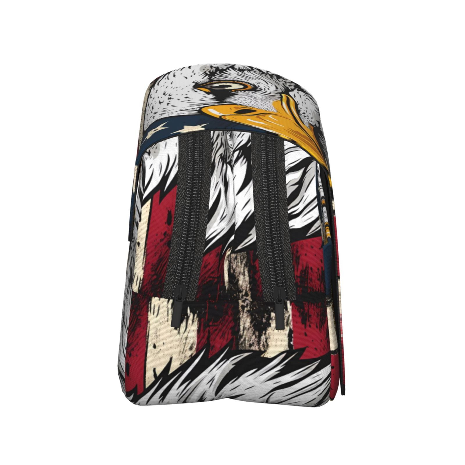 Rateoe American Bald Eagle Pattern Double Clamshell Pen Case, Storage Organizer with Two Zipper Compartments– Holds Up to 50 Pencils & Pens