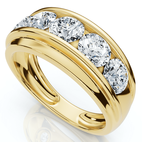 Pompeii Men's 2Ct Diamond Accented Wedding Anniversary Ring 10k Gold Lab Grown