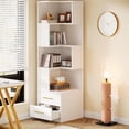 thumbnail image 1 of Tribesigns Bibliothèque d'Angle à 5 Niveaux avec 2 Tiroirs, Étagère d'Angle de 66,9 Po de Hauteur, Armoire de Rangement d'Angle Moderne et Simple, 1 of 4