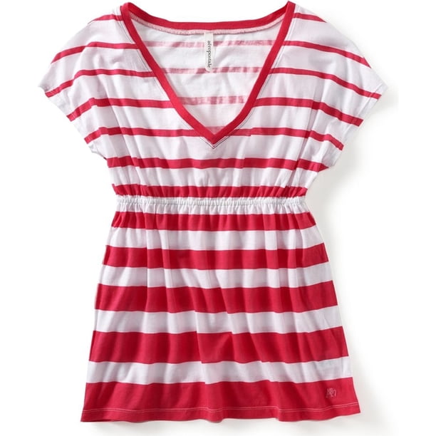 Aeropostale blusa tejida con cuello en V para mujer, rosa, extragrande