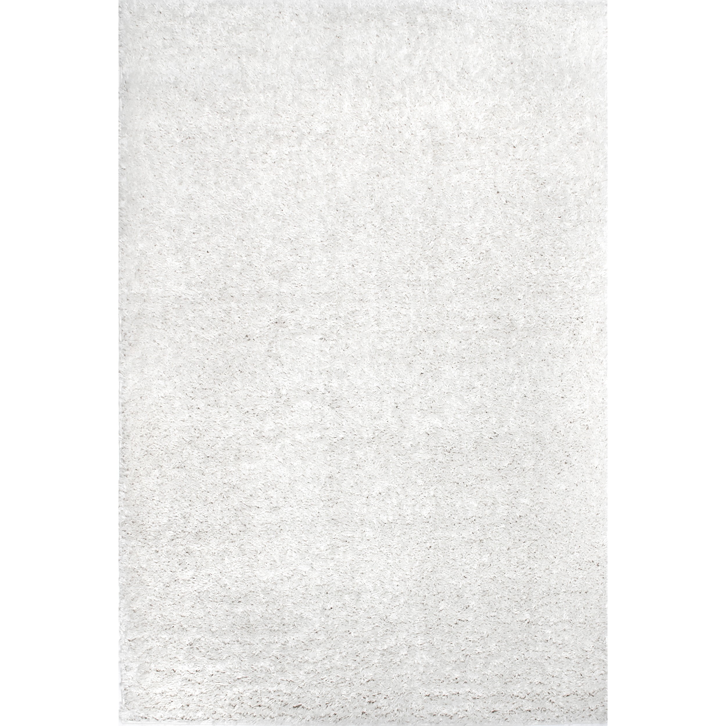 nuLOOM Kara Solid Shag Ivory 6' 7" x 9' Casual Area Rug