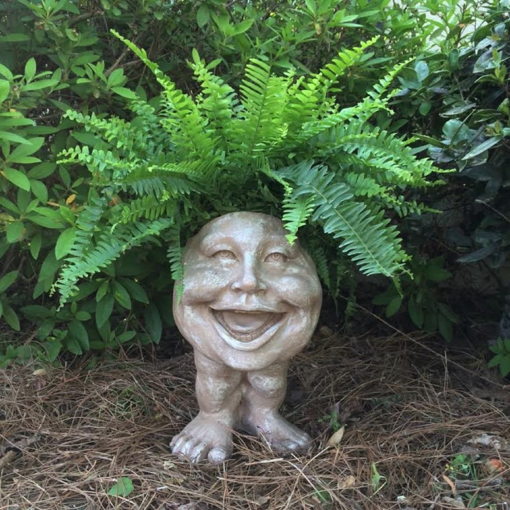 Homestyles Stone Wash Aunt Minnie the Muggly Face Humorous Statue Planter Pot