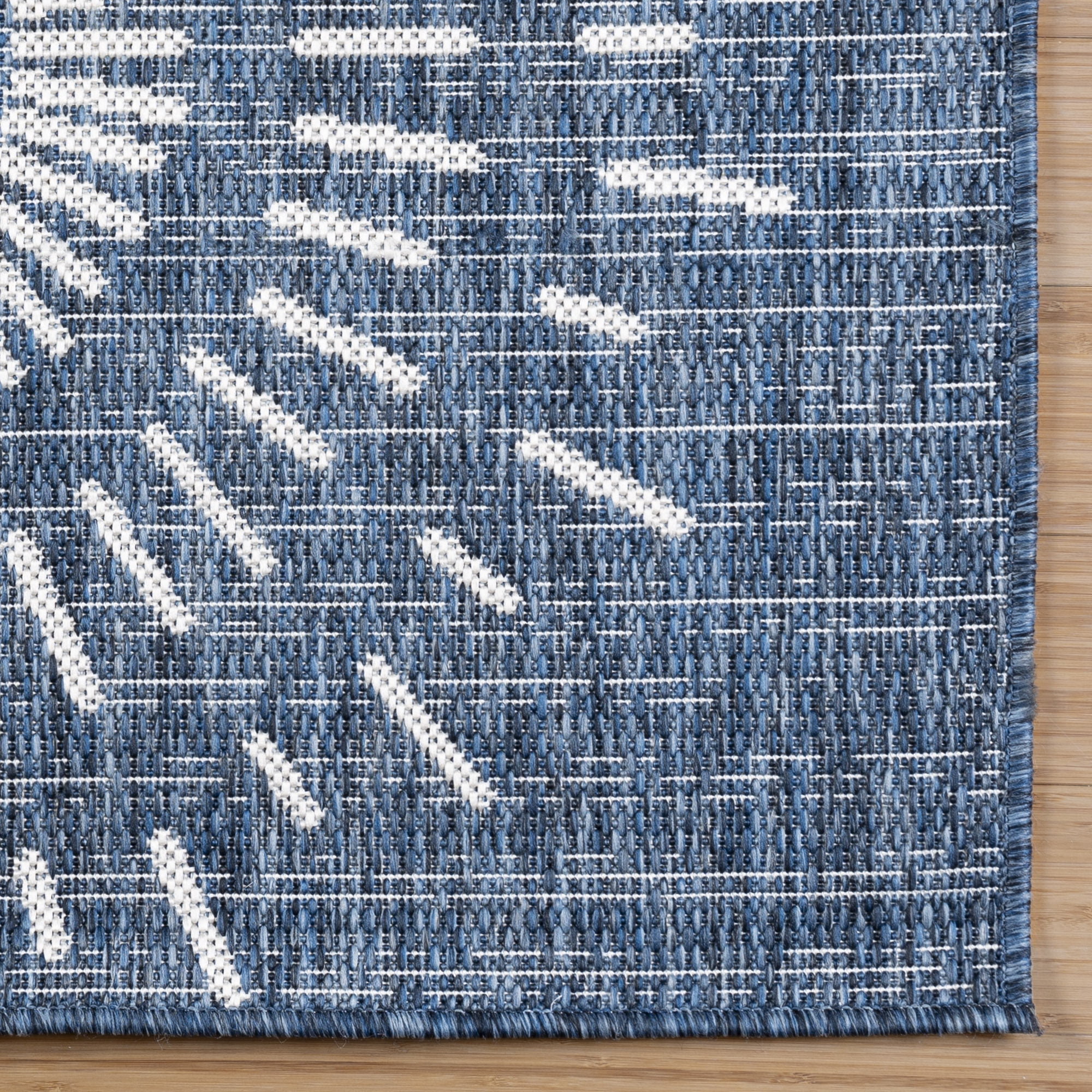 Savara Ziba Indoor/ Outdoor Polypropylene Navy Flat Weave Area Rug, 9x13