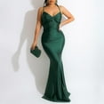 thumbnail image 2 of Women's Formal Long Dress Strap Open Back V Neck Sleeveless Party Tight Elegant Evening Gown, 2 of 2