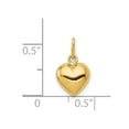 thumbnail image 5 of Auriga Fine Jewelry 14K Yellow Gold 3-D Puffed Heart Charm for Women, 5 of 5